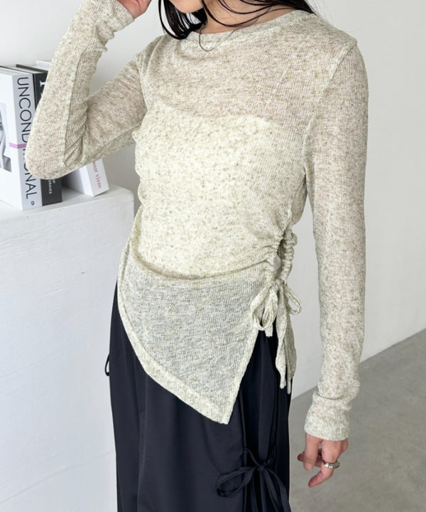 サイドシャーリングメランジシアートップス | CL2253002 | グリーン