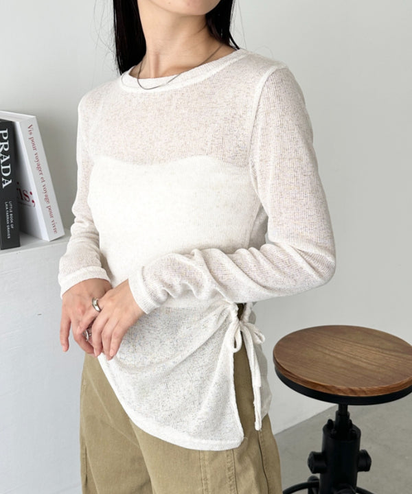 サイドシャーリングメランジシアートップス | CL2253002 | アイボリー