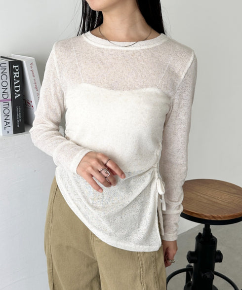 サイドシャーリングメランジシアートップス | CL2253002 | アイボリー