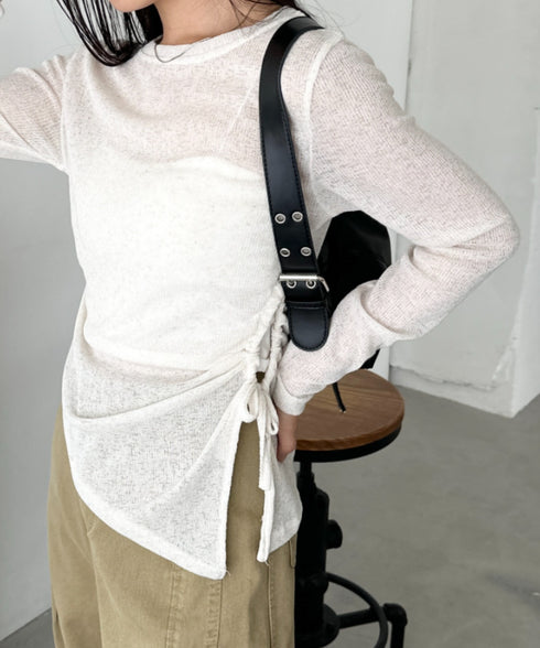 サイドシャーリングメランジシアートップス | CL2253002 | アイボリー