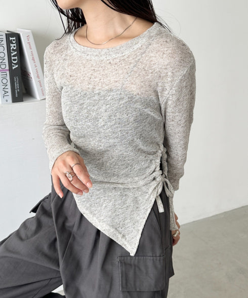 サイドシャーリングメランジシアートップス | CL2253002 | グレー