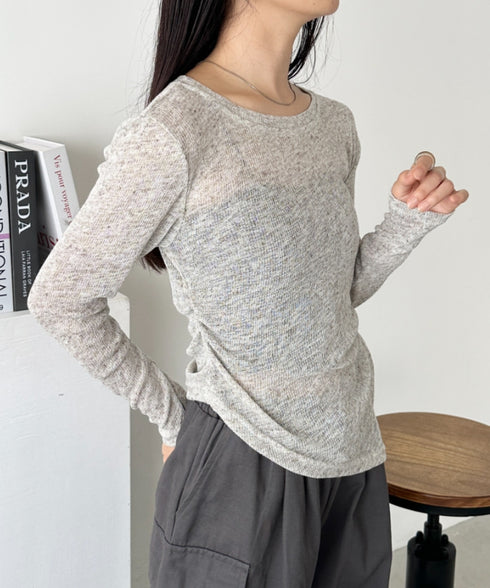 サイドシャーリングメランジシアートップス | CL2253002 | グレー