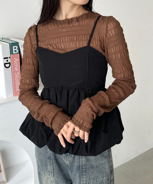 シャーリングシアートップス | CL2253003 | ブラウン