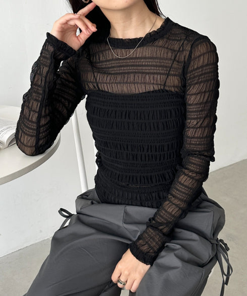 シャーリングシアートップス | CL2253003 | ブラック