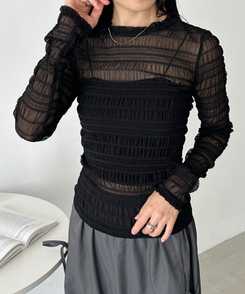 シャーリングシアートップス | CL2253003 | ブラック