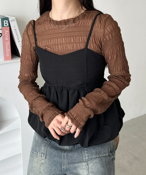 シャーリングシアートップス | CL2253003 | ブラウン