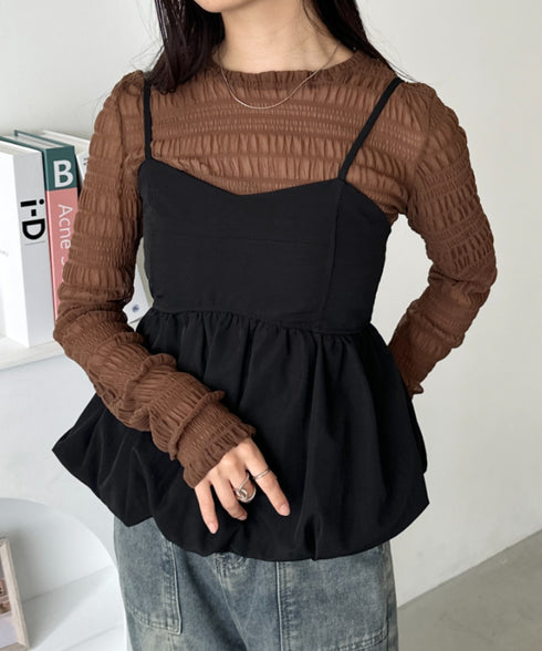 シャーリングシアートップス | CL2253003 | ブラウン