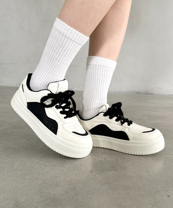 ボリュームソール厚底コートスニーカー | BA3256005 | ブラック