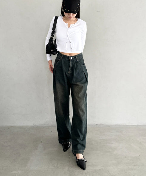 【2点セット】スナップボタンリブアンサンブル | BA2253001 | ホワイト