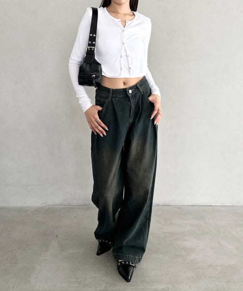 【2点セット】スナップボタンリブアンサンブル | BA2253001 | ホワイト