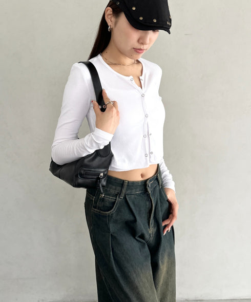 【2点セット】スナップボタンリブアンサンブル | BA2253001 | ホワイト