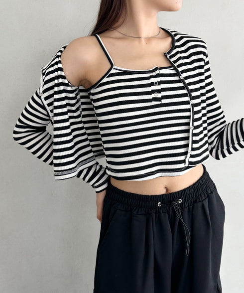 【2点セット】スナップボタンリブアンサンブル | BA2253001 | ブラック系その他