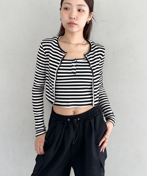 【2点セット】スナップボタンリブアンサンブル | BA2253001 | ブラック系その他