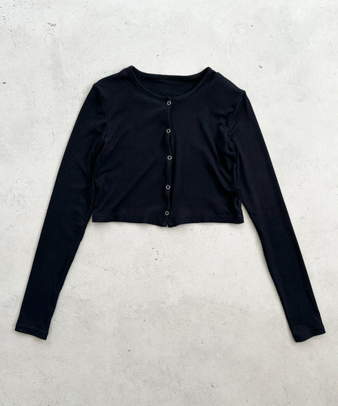 【2点セット】スナップボタンリブアンサンブル | BA2253001 | ブラック