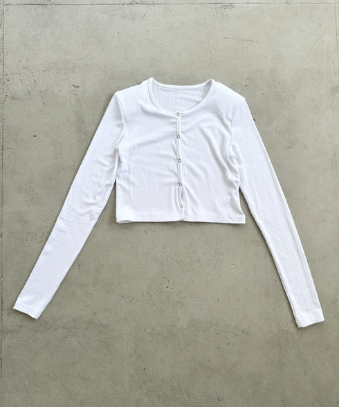 【2点セット】スナップボタンリブアンサンブル | BA2253001 | ホワイト