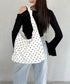 ドット柄サテンワンハンドルショルダーバッグ | BA1256006 | ホワイト