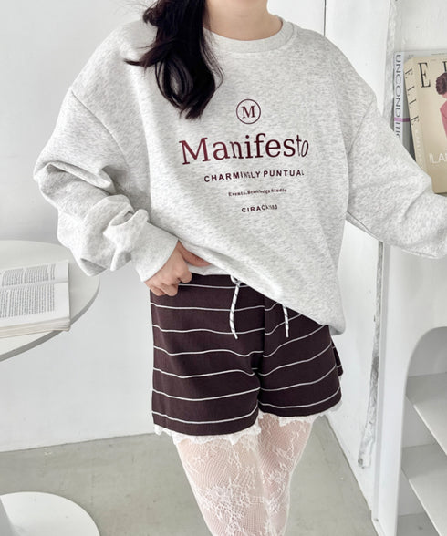 裾レースボーダーリブショートパンツ | SL2256018 | ブラウン