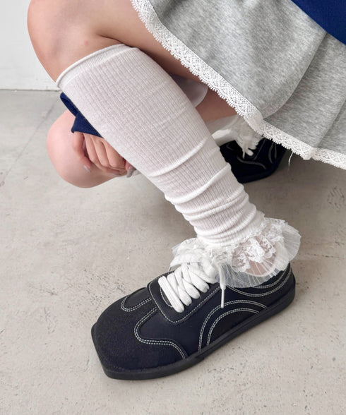 レース付きリブレッグウォーマー | SL6256024 | ホワイト