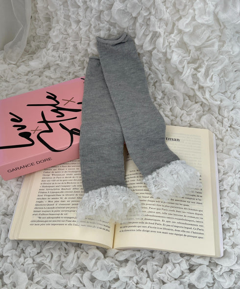 レース付きリブレッグウォーマー | SL6256024 | グレー