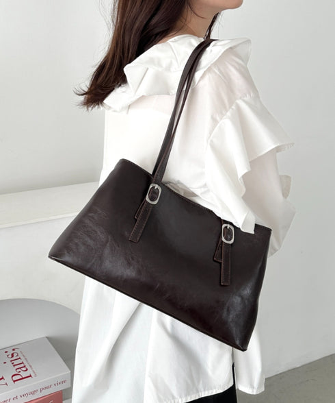 【7色展開】ダブルハンドルスクエアバッグ | CL1256008 | ブラウン