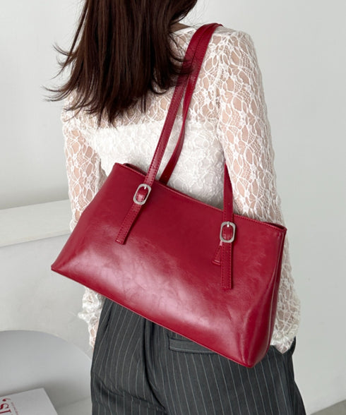 【7色展開】ダブルハンドルスクエアバッグ | CL1256008 | レッド