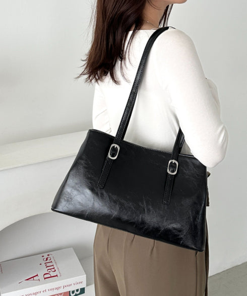【7色展開】ダブルハンドルスクエアバッグ | CL1256008 | ブラック