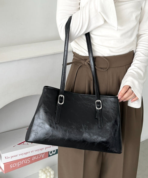 【7色展開】ダブルハンドルスクエアバッグ | CL1256008 | ブラック