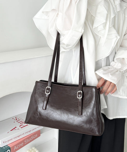 【7色展開】ダブルハンドルスクエアバッグ | CL1256008 | ブラウン