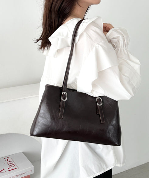 【7色展開】ダブルハンドルスクエアバッグ | CL1256008 | ブラウン