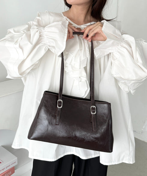 【7色展開】ダブルハンドルスクエアバッグ | CL1256008 | ブラウン