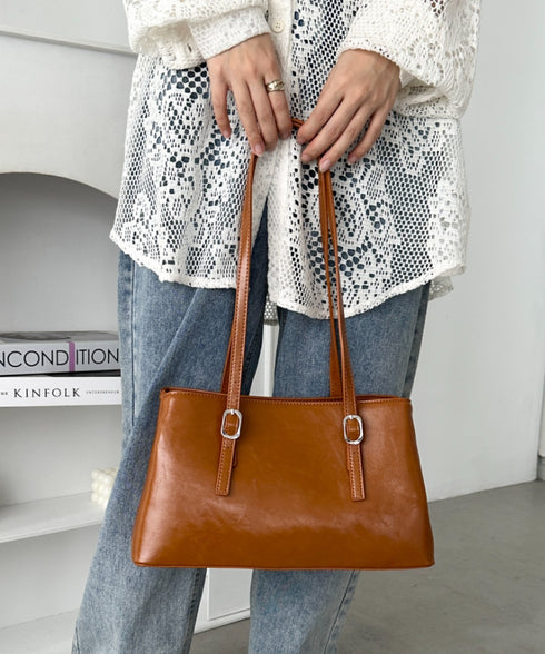 【7色展開】ダブルハンドルスクエアバッグ | CL1256008 | キャメル