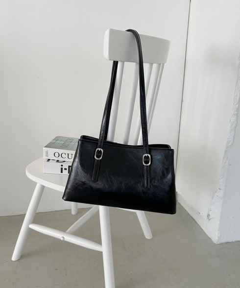 【7色展開】ダブルハンドルスクエアバッグ | CL1256008 | ブラック