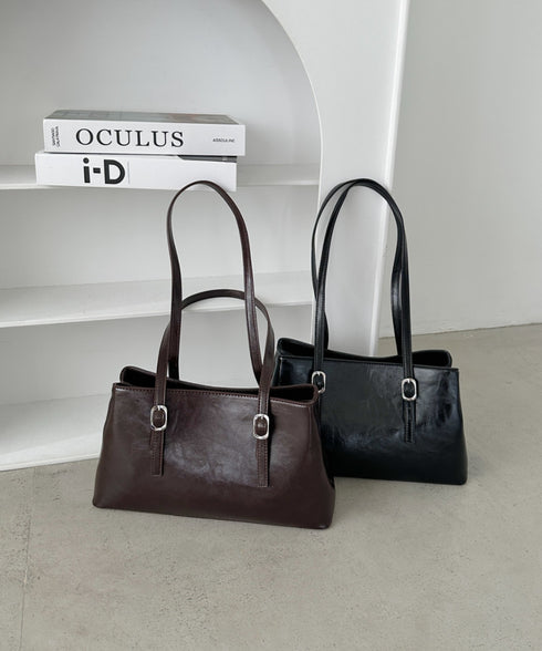 【7色展開】ダブルハンドルスクエアバッグ | CL1256008 | ブラウン