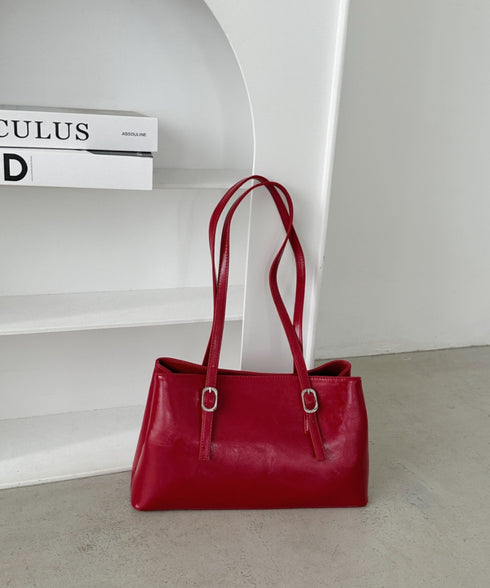 【7色展開】ダブルハンドルスクエアバッグ | CL1256008 | レッド