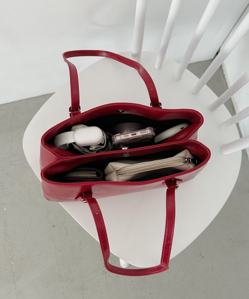 【7色展開】ダブルハンドルスクエアバッグ | CL1256008 | レッド