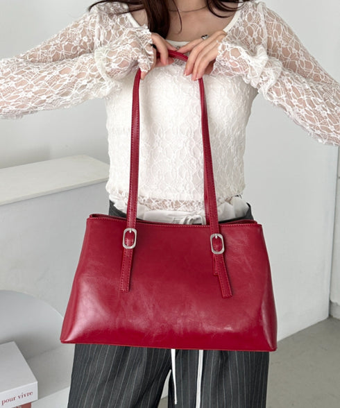 【7色展開】ダブルハンドルスクエアバッグ | CL1256008 | レッド