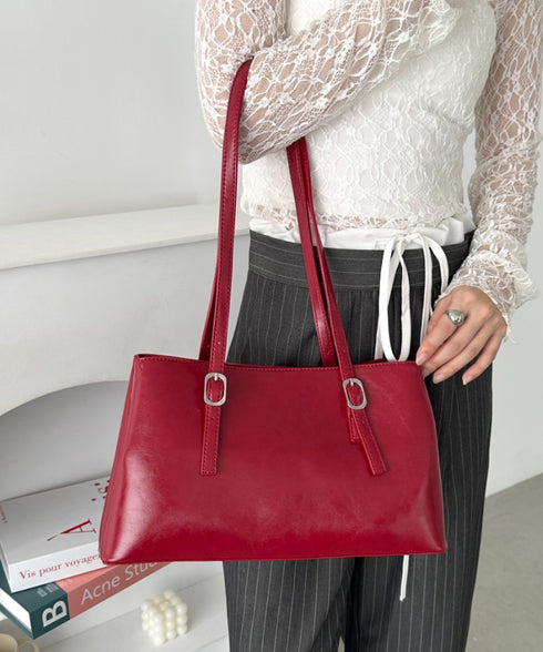 【7色展開】ダブルハンドルスクエアバッグ | CL1256008 | レッド