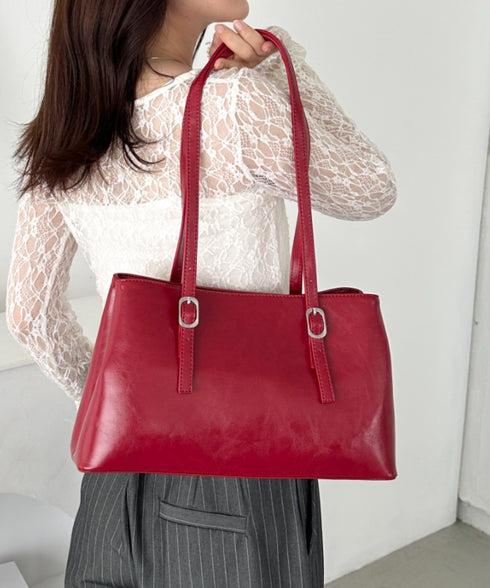 【7色展開】ダブルハンドルスクエアバッグ | CL1256008 | レッド