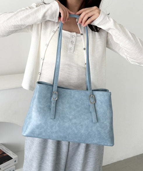 【7色展開】ダブルハンドルスクエアバッグ | CL1256008 | ブルー