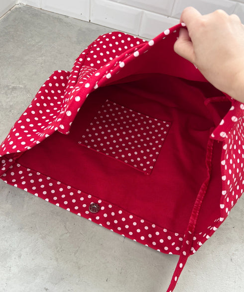 【A4サイズ対応】ドット柄BIGトートバッグ | CL1256009 | レッド