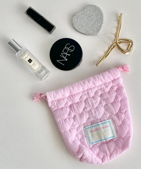 ハートキルティング巾着ポーチ | CL6256011 | ブルー系その他