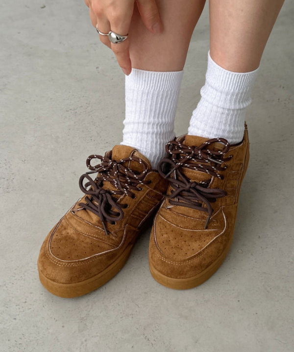 ダブルリボン厚底コートスニーカー | CL3256012 | ブラウン