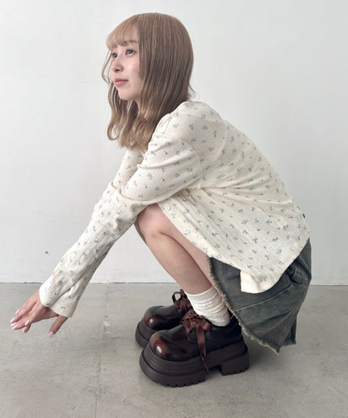 【靴紐2種SET】レースアップ厚底レザーシューズ | LO3256009 | ブラウン