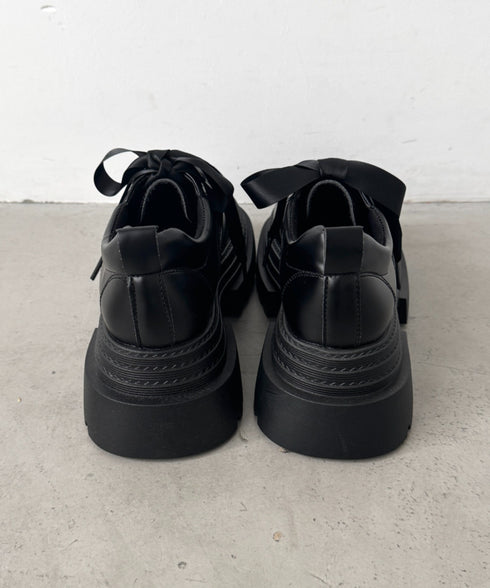 【靴紐2種SET】レースアップ厚底レザーシューズ | LO3256009 | ブラウン