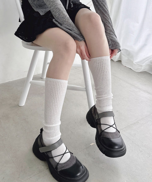 【6色展開】カラーリブハイソックス | LO6256010 | ホワイト