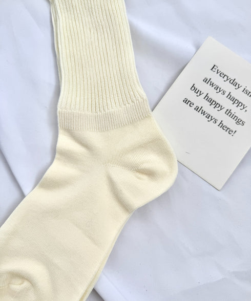 【6色展開】カラーリブハイソックス | LO6256010 | アイボリー