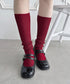 【6色展開】カラーリブハイソックス | LO6256010 | レッド