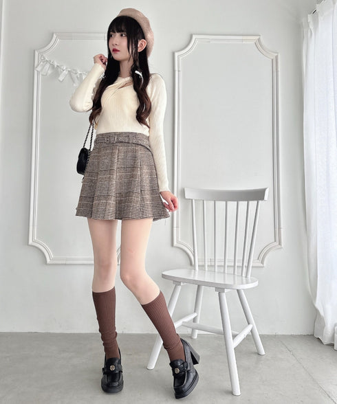 【6色展開】カラーリブハイソックス | LO6256010 | ブラウン