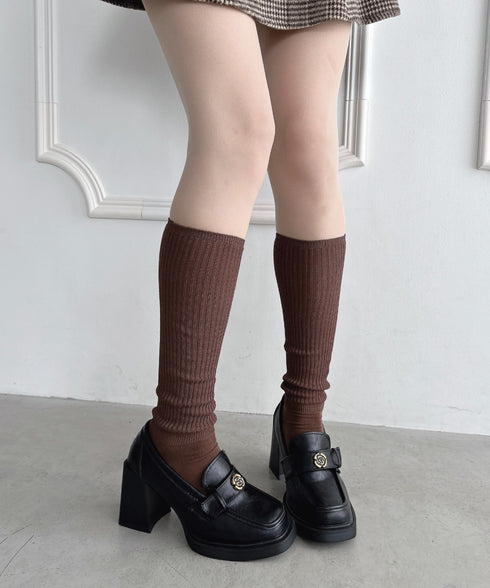 【6色展開】カラーリブハイソックス | LO6256010 | ブラウン