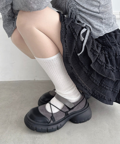 【6色展開】カラーリブハイソックス | LO6256010 | ホワイト